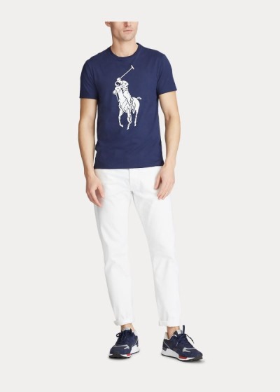 Playeras Polo Ralph Lauren Hombre Azul Marino - Custom Slim Fit Jersey - TVKNI2857